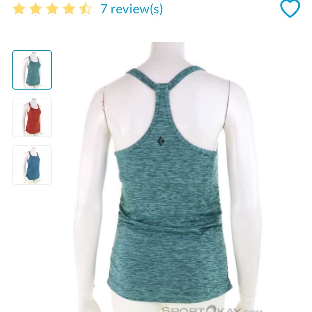 Black Diamond | XS | Heather green Six Shooter strappy tank with built in bra